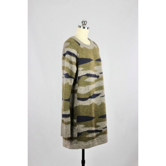 Aritzia WILFRED FREE Carangi Camo Print Alpaca Wool Knit Sweater Dress, Size M - Picture 2 of 13